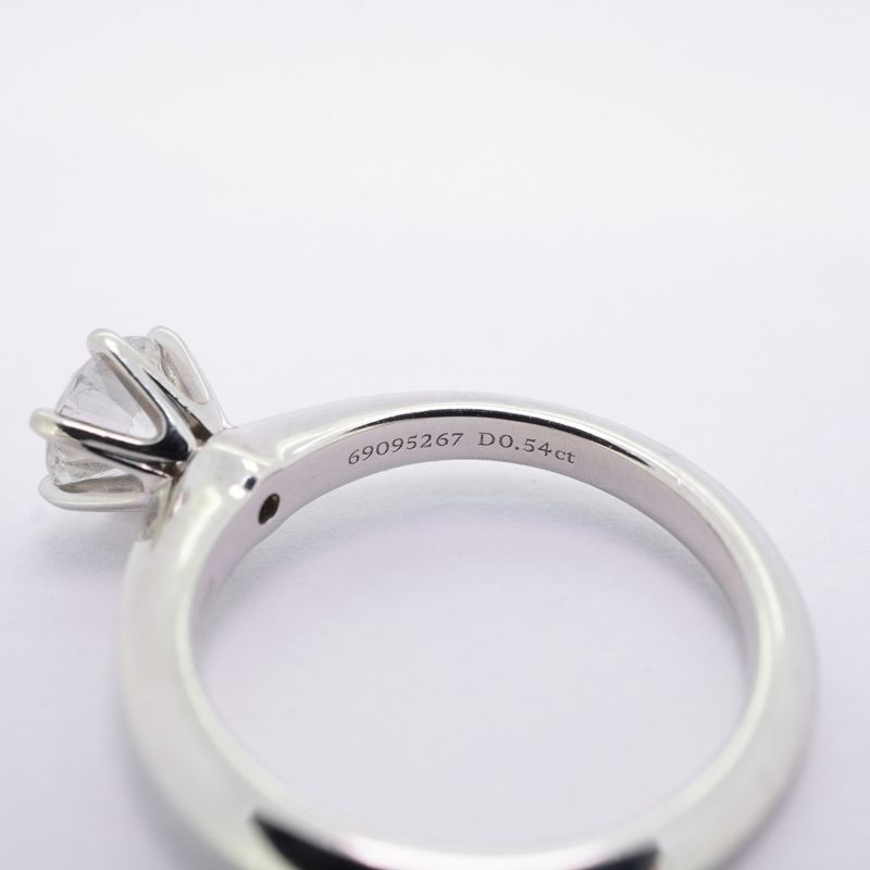 Tiffany & Co Ring Solitaire 1PD Pt950 Platinum Diamond 054ct 55 Ladies