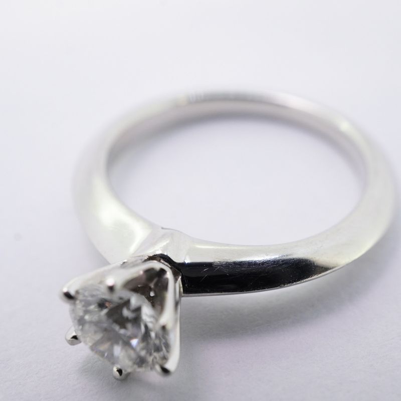 Tiffany & Co Ring Solitaire 1PD Pt950 Platinum Diamond 054ct 55 Ladies