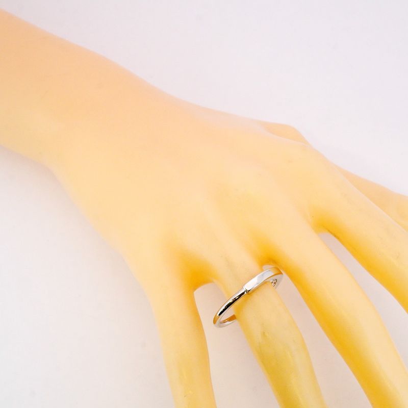 Tiffany & Co Ring Lock 18K White Gold White Togo Old #50 Men Women Unisex