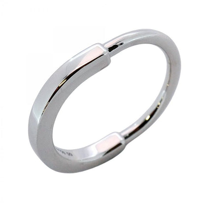 Tiffany & Co Ring Lock 18K White Gold White Togo Old #50 Men Women Unisex