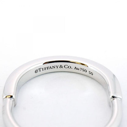 Tiffany & Co Ring Lock 18K White Gold White Togo Old #50 Men Women Unisex