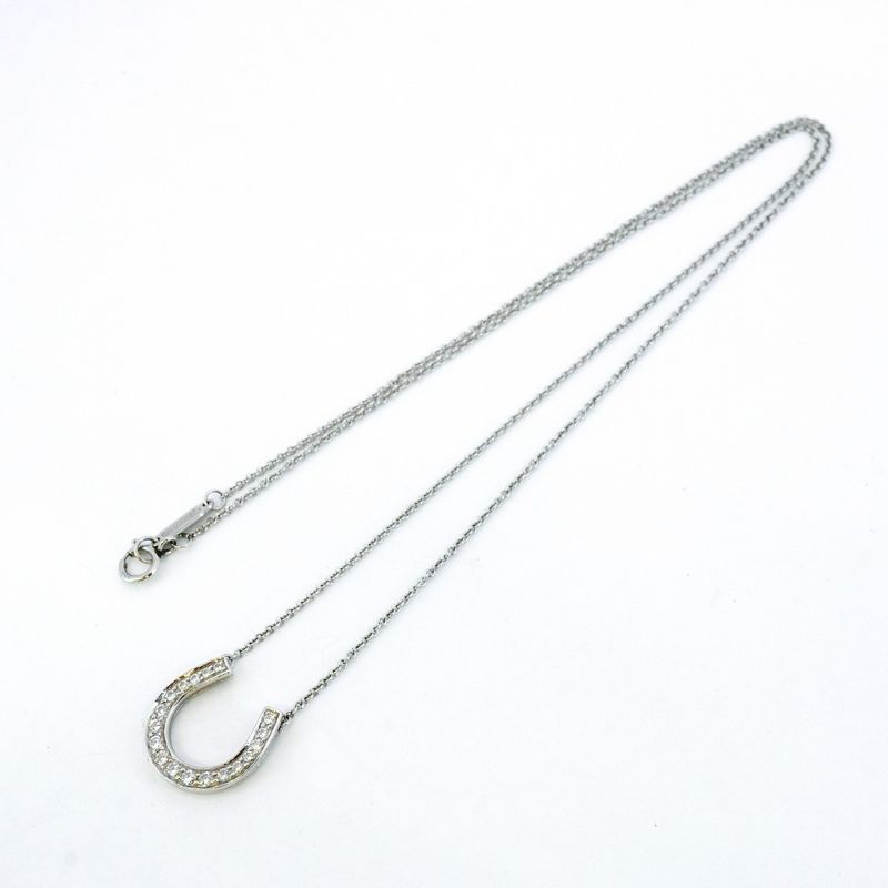 Tiffany & Co Necklace Horseshoe Pt950 Platinum With Diamonds Ladies