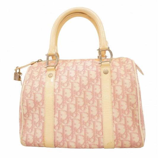 Christian Dior Handbag Trotter PVC Pink Ivory Silver Hardware Women
