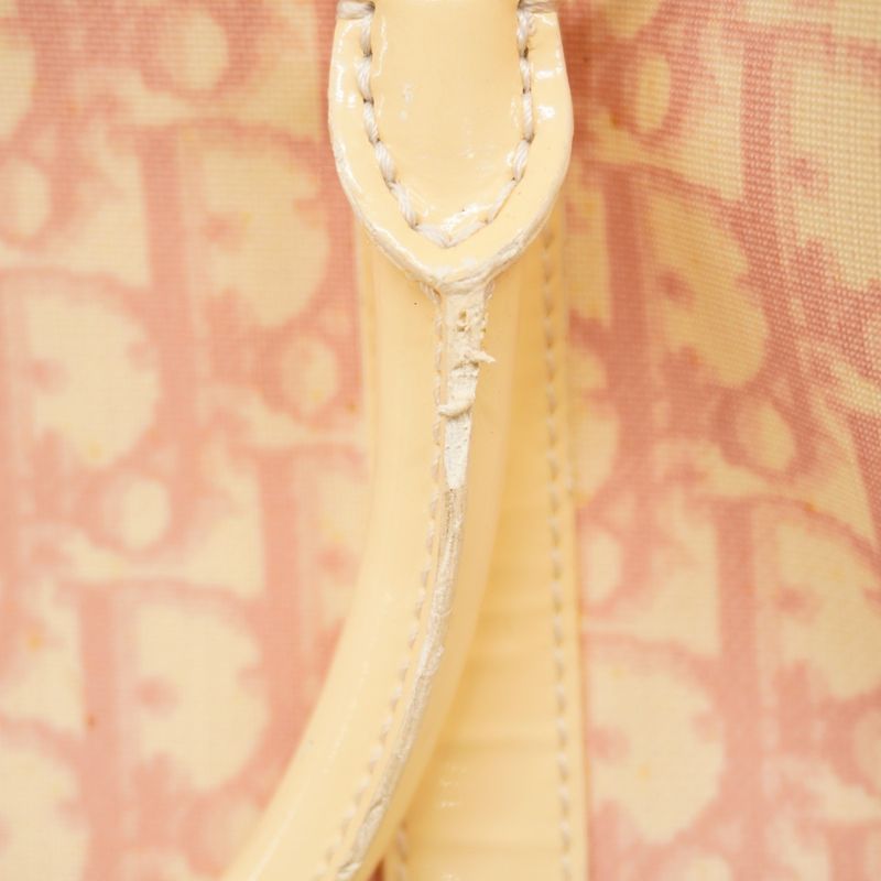Christian Dior Handbag Trotter PVC Pink Ivory Silver Hardware Women