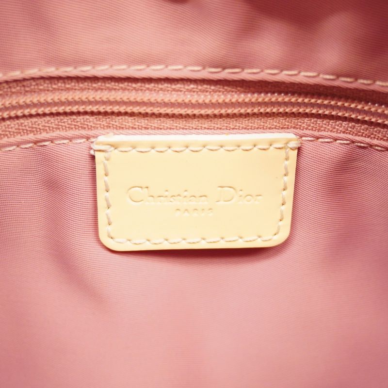 Christian Dior Handbag Trotter PVC Pink Ivory Silver Hardware Women