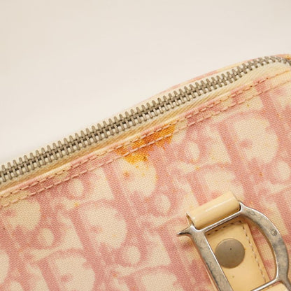 Christian Dior Handbag Trotter PVC Pink Ivory Silver Hardware Women