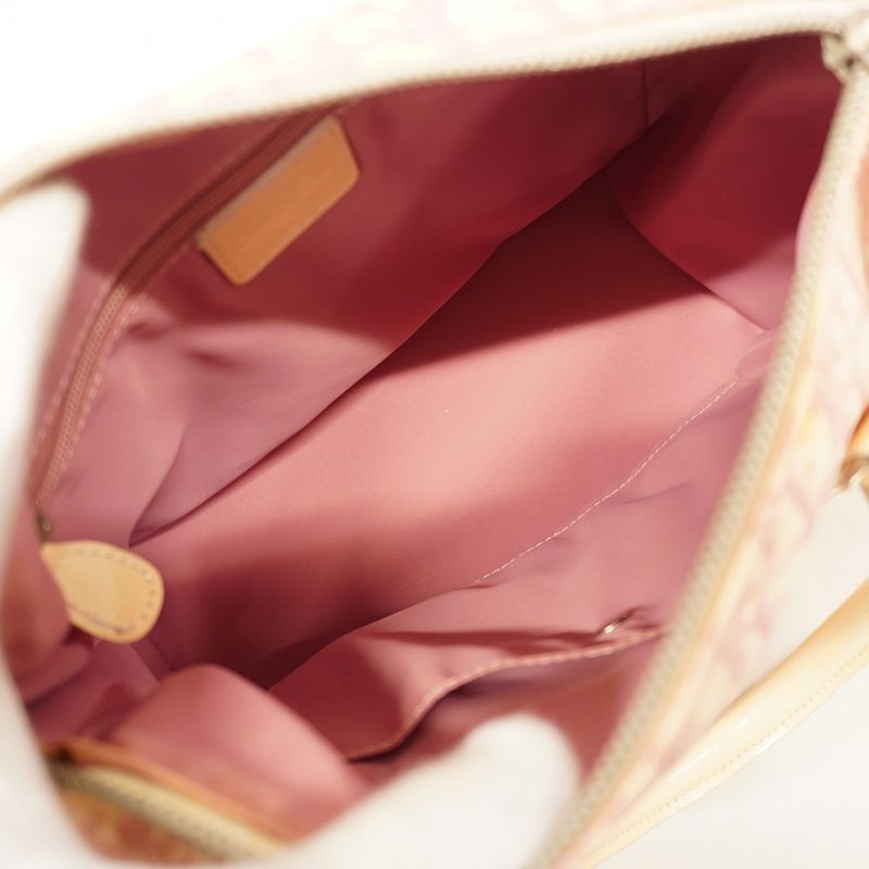 Christian Dior Handbag Trotter PVC Pink Ivory Silver Hardware Women