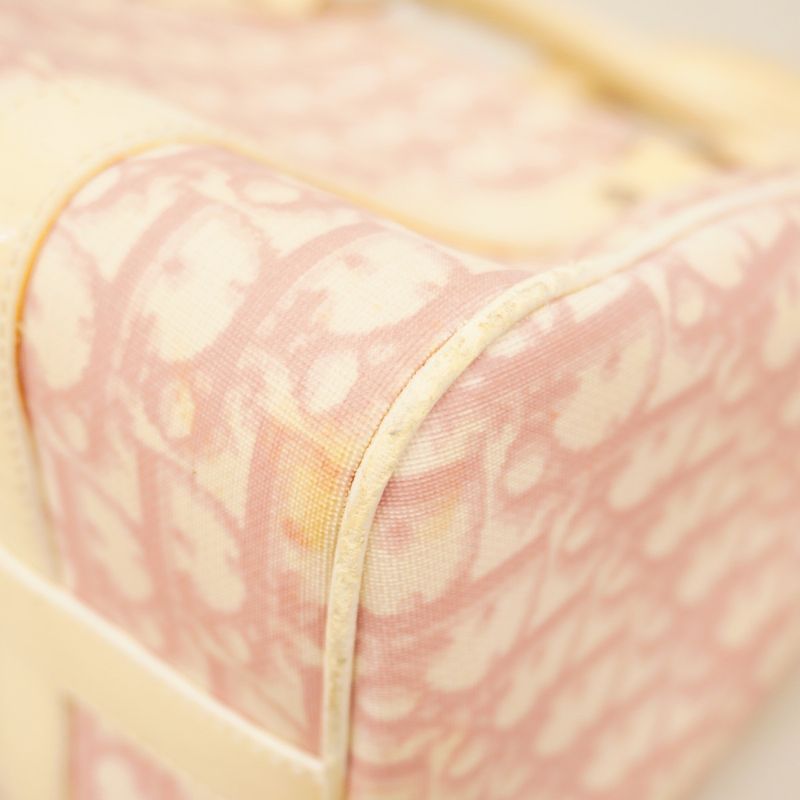 Christian Dior Handbag Trotter PVC Pink Ivory Silver Hardware Women