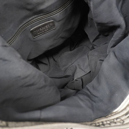 Chanel Shoulder Bag Unlimited Nylon Gray Silver Hardware Women