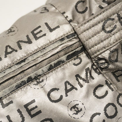 Chanel Shoulder Bag Unlimited Nylon Gray Silver Hardware Women