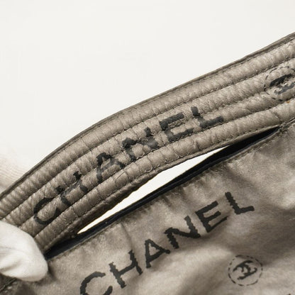 Chanel Shoulder Bag Unlimited Nylon Gray Silver Hardware Women