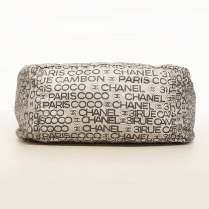 Chanel Shoulder Bag Unlimited Nylon Gray Silver Hardware Women