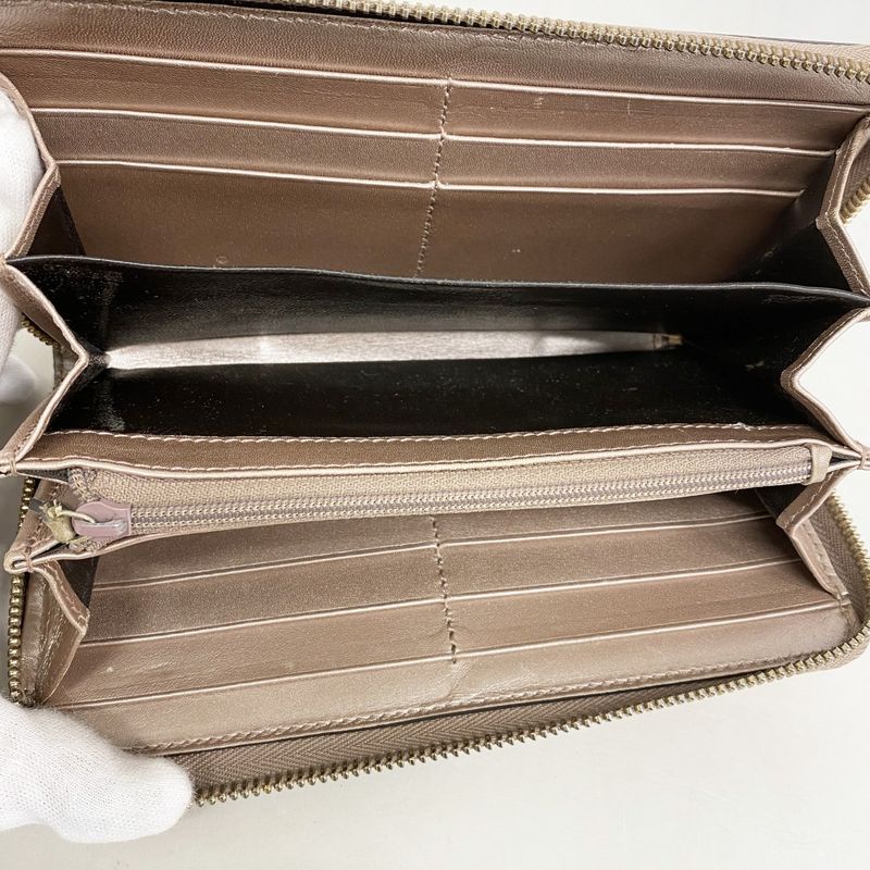 Gucci Long Wallet Micro Guccissima 308260 Enamel Coral Chien Pan Gold Hardware