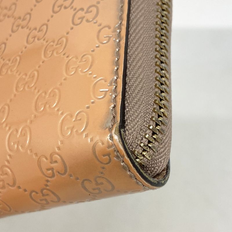 Gucci Long Wallet Micro Guccissima 308260 Enamel Coral Chien Pan Gold Hardware