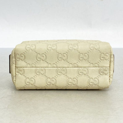 Gucci Pouch Guccissima 153228 Leather Beige Chien Pan Gold Hardware Women