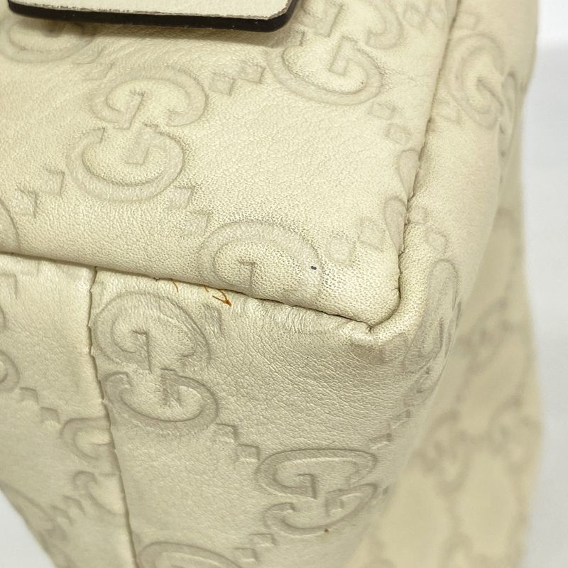 Gucci Pouch Guccissima 153228 Leather Beige Chien Pan Gold Hardware Women