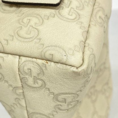 Gucci Pouch Guccissima 153228 Leather Beige Chien Pan Gold Hardware Women