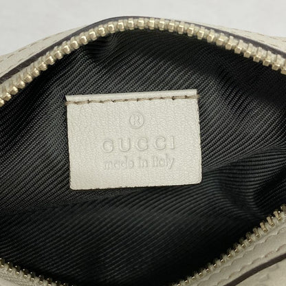 Gucci Pouch Guccissima 153228 Leather Beige Chien Pan Gold Hardware Women