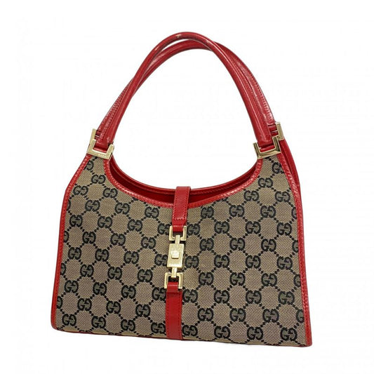 Gucci Handbag GG Canvas/jackie 002 1068 Canvas Black Red Chien Pan Gold