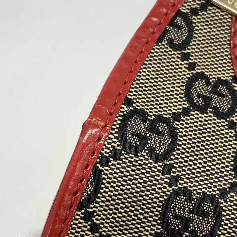 Gucci Handbag GG Canvas/jackie 002 1068 Canvas Black Red Chien Pan Gold