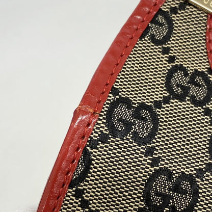 Gucci Handbag GG Canvas/jackie 002 1068 Canvas Black Red Chien Pan Gold
