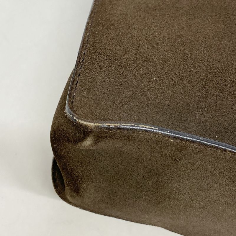 Gucci Shoulder Bag 001 4081 Suede Brown Gold Hardware Women's