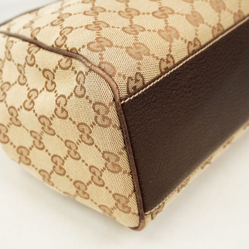 Gucci Handbag GG Canvas 154981 Canvas Brown Chien Pan Gold Hardware Women