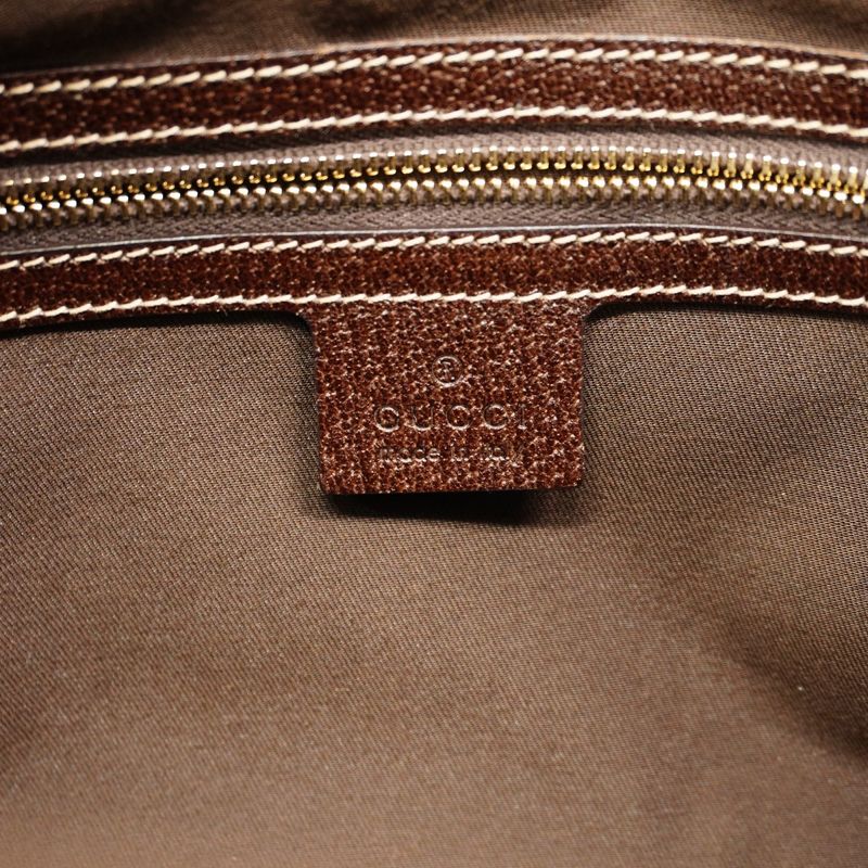 Gucci Handbag GG Canvas 154981 Canvas Brown Chien Pan Gold Hardware Women