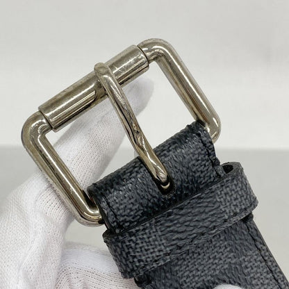 Louis Vuitton Belt Damier Graphite Santure Pochette Homme M6837 Black Gray Men's
