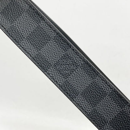 Louis Vuitton Belt Damier Graphite Santure Pochette Homme M6837 Black Gray Men's