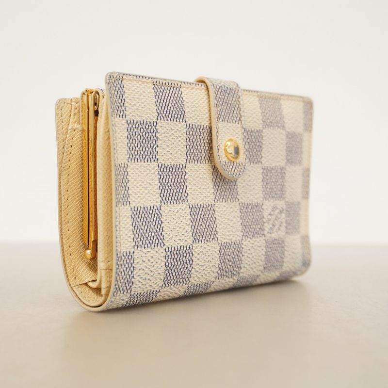 Louis Vuitton Wallet Damier Azure Portefeuille Viennois N61676 White Ladies