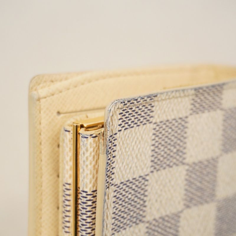 Louis Vuitton Wallet Damier Azure Portefeuille Viennois N61676 White Ladies