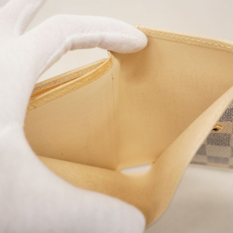 Louis Vuitton Wallet Damier Azure Portefeuille Viennois N61676 White Ladies