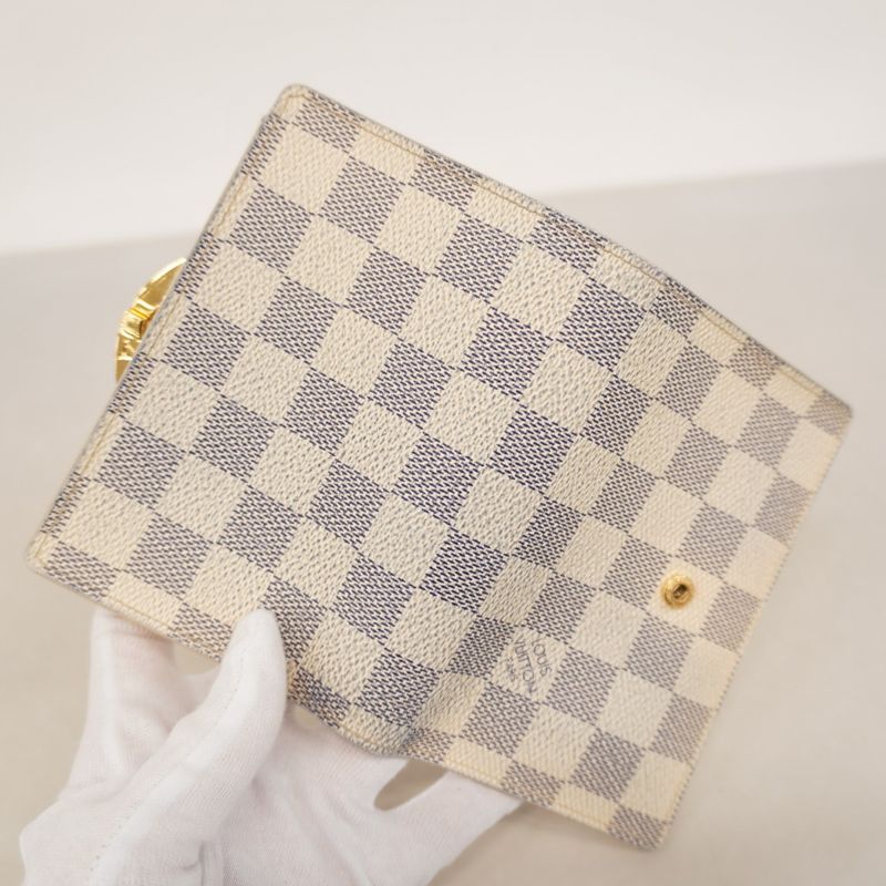 Louis Vuitton Wallet Damier Azure Portefeuille Viennois N61676 White Ladies