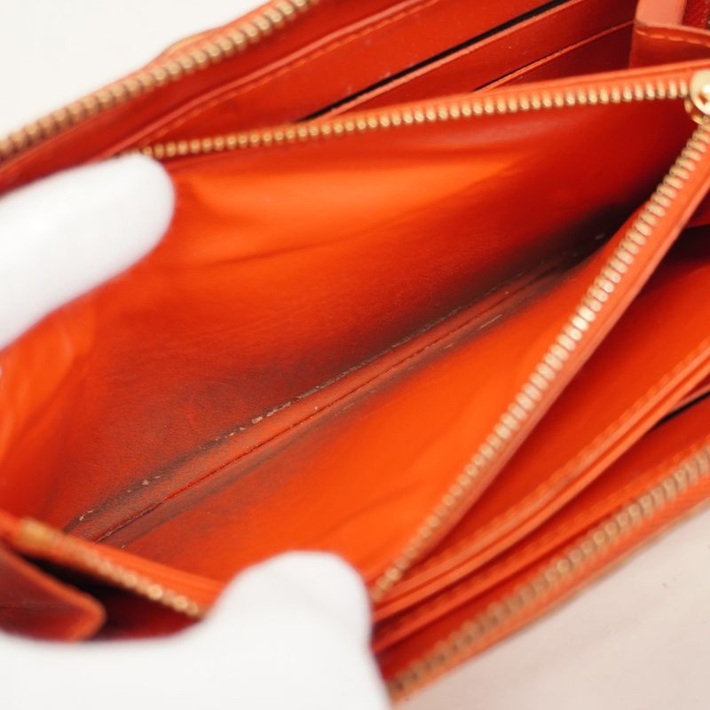 Louis Vuitton Long Wallet Vernis Zippy Wallet M93724 Orange Sunset Ladies
