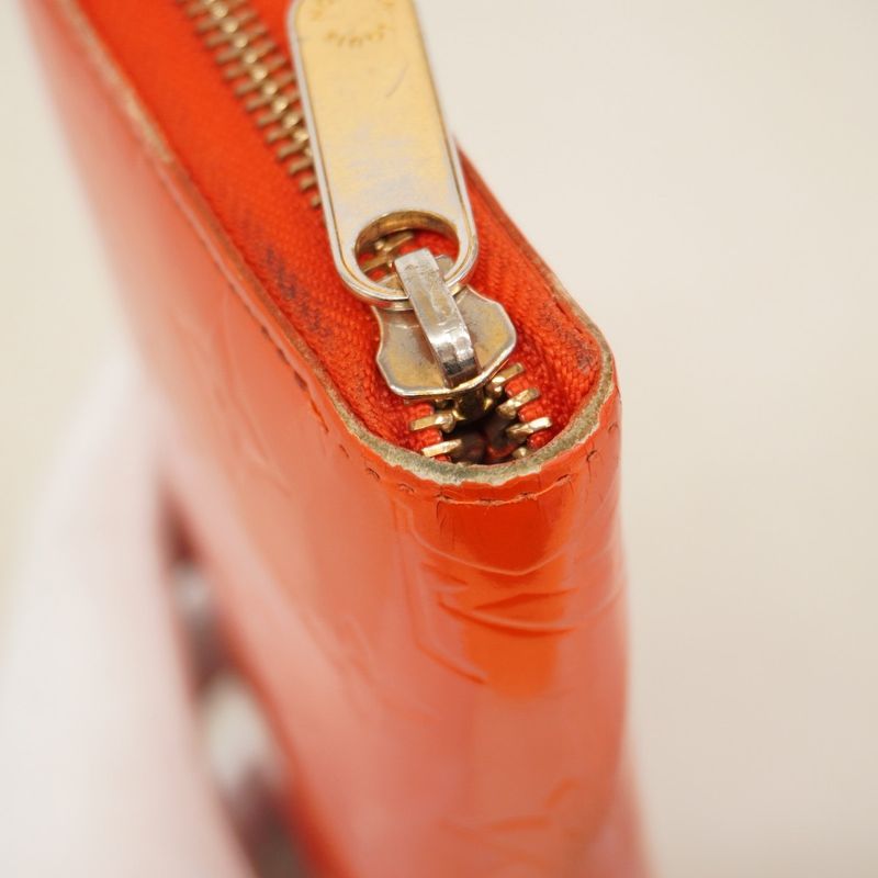 Louis Vuitton Long Wallet Vernis Zippy Wallet M93724 Orange Sunset Ladies