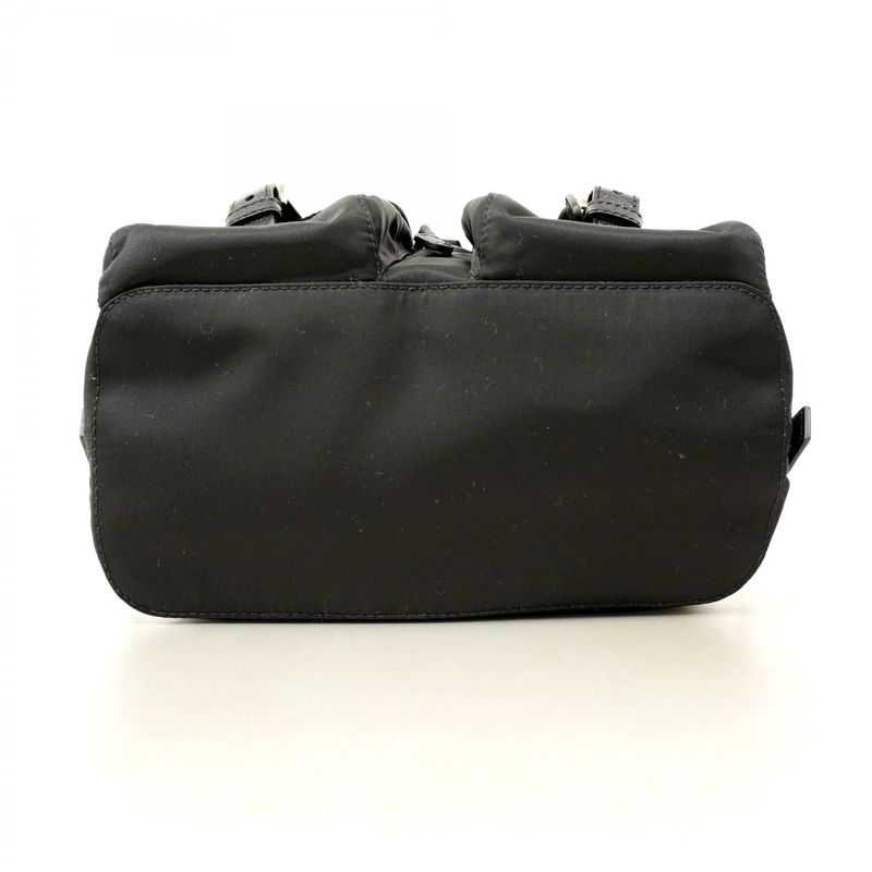 Prada Backpack Daypack Tessuto Nylon Black Silver Hardware Women