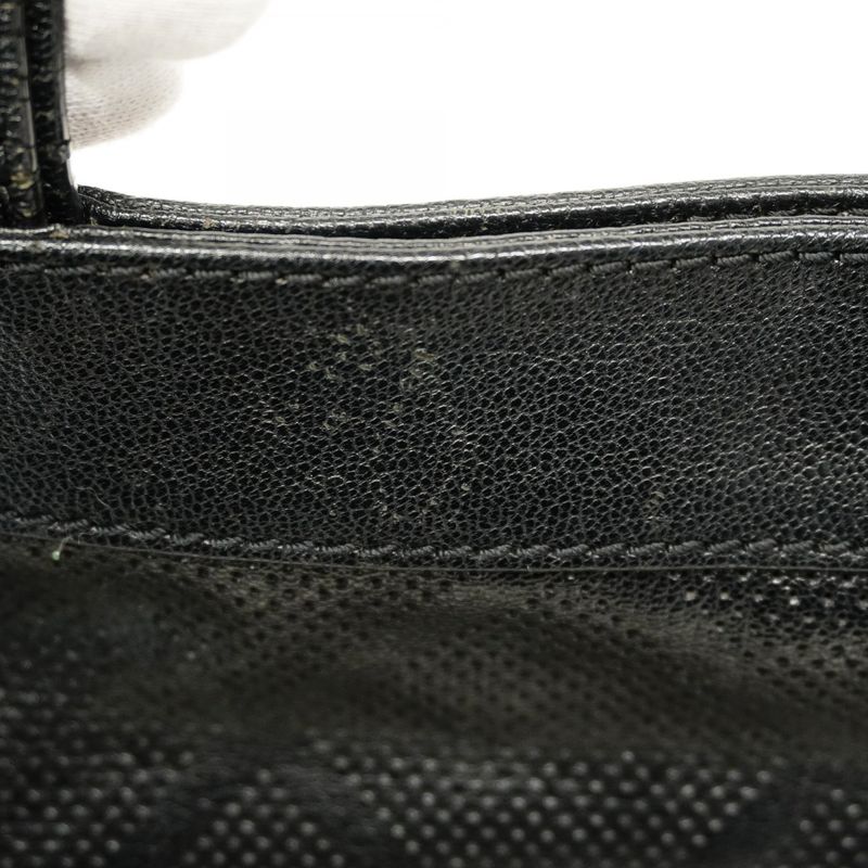 Chanel Tote Bag Perforated Leather Black Silver Hardware Women
