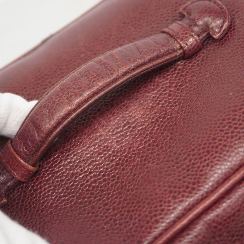 Chanel Vanity Bag Caviar Skin Bordeaux Gold Hardware Women