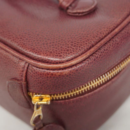 Chanel Vanity Bag Caviar Skin Bordeaux Gold Hardware Women