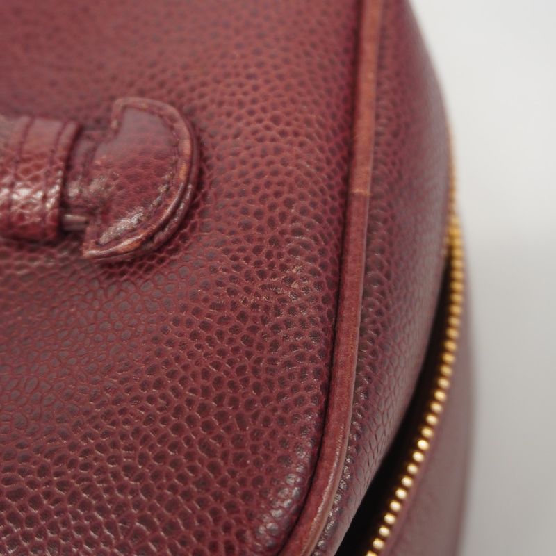 Chanel Vanity Bag Caviar Skin Bordeaux Gold Hardware Women