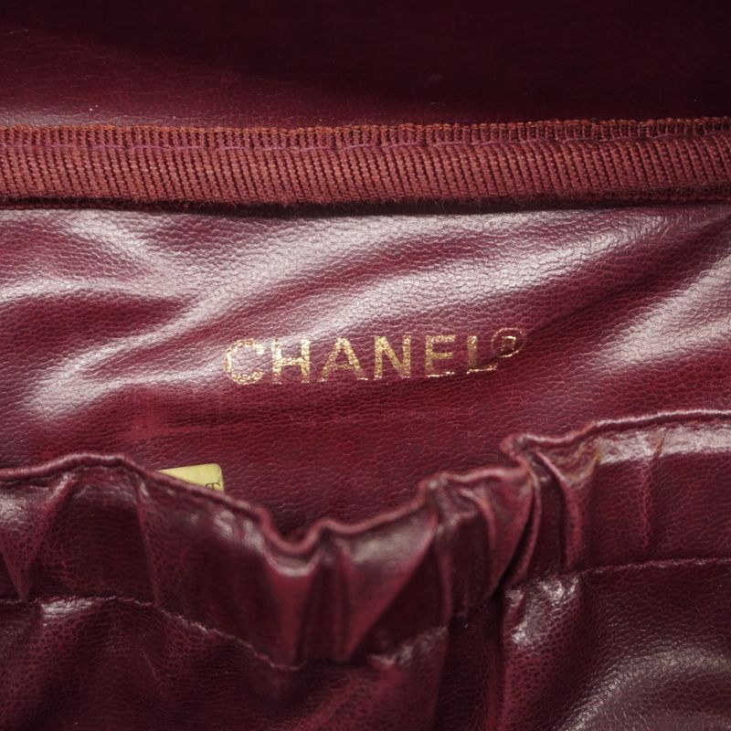 Chanel Vanity Bag Caviar Skin Bordeaux Gold Hardware Women