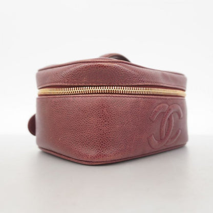 Chanel Vanity Bag Caviar Skin Bordeaux Gold Hardware Women