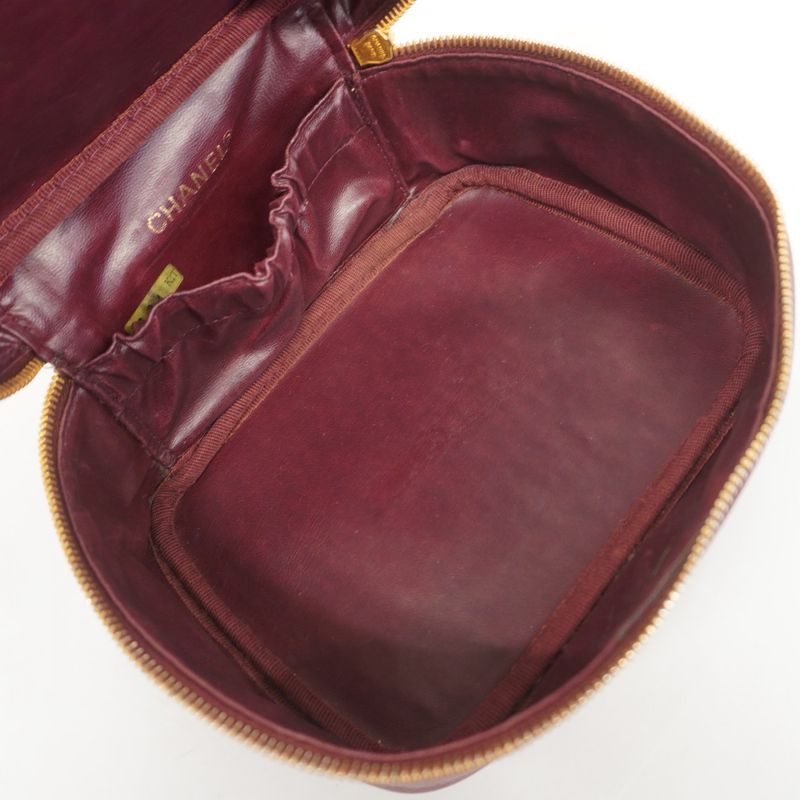 Chanel Vanity Bag Caviar Skin Bordeaux Gold Hardware Women