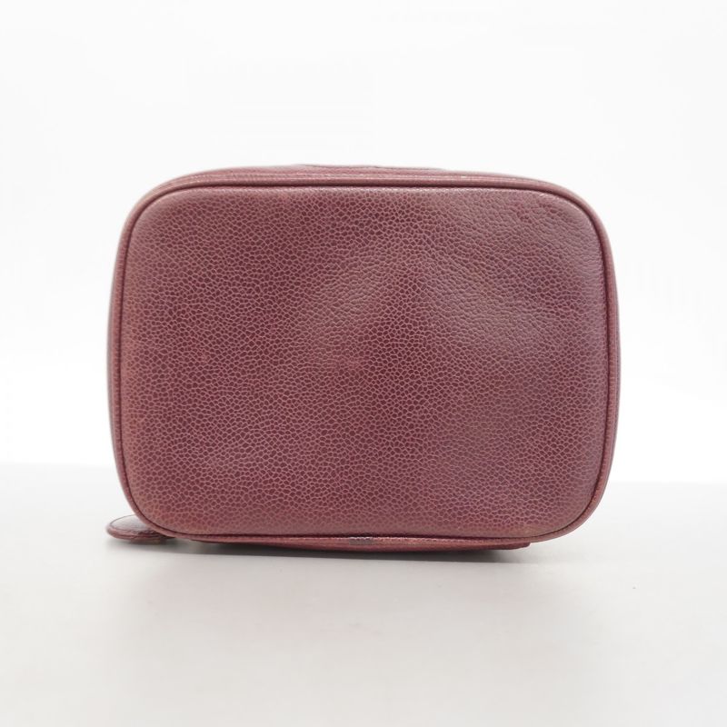 Chanel Vanity Bag Caviar Skin Bordeaux Gold Hardware Women