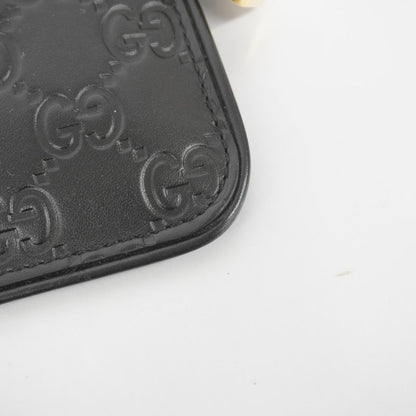 Gucci Coin Case Guccissima 447964 Leather Black Gold Hardware Men Ladies Unisex
