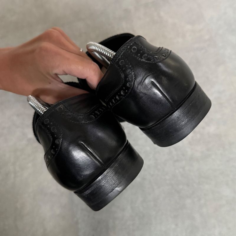 Gucci Horsebit Loafer Wingtip Leather Black Gold Silver Hardware Business Shoes