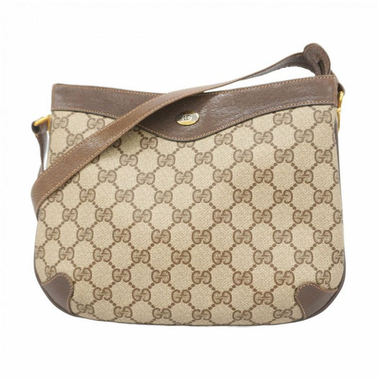Gucci Shoulder Bag GG Supreme 40 02 022 PVC Brown Gold/silver Hardware Women