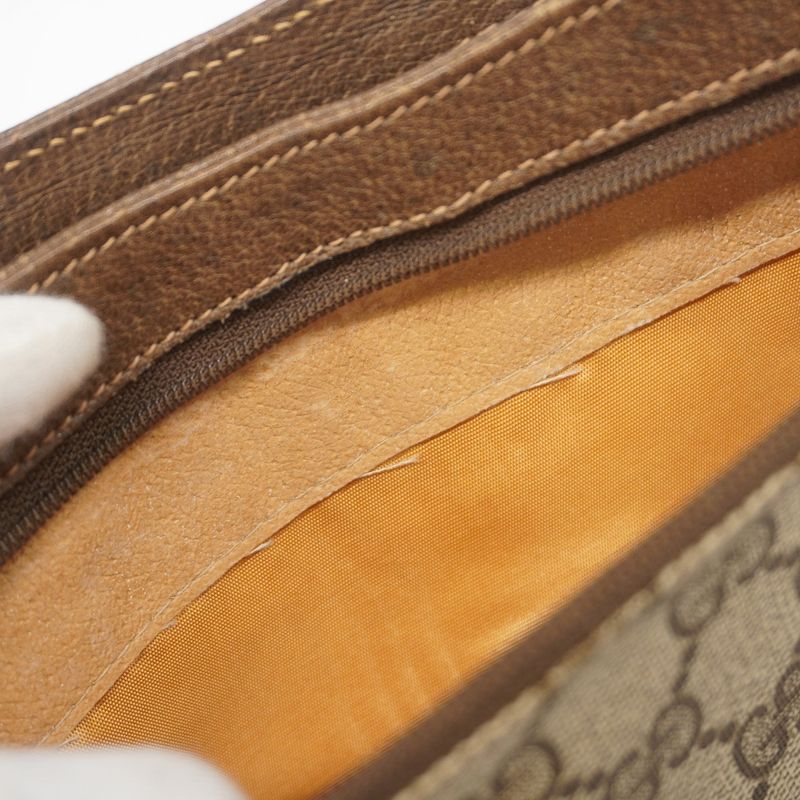 Gucci Shoulder Bag GG Supreme 40 02 022 PVC Brown Gold/silver Hardware Women