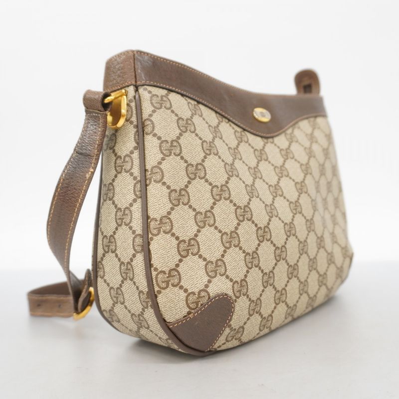 Gucci Shoulder Bag GG Supreme 40 02 022 PVC Brown Gold/silver Hardware Women